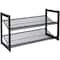 Organize It All 30" Black 2 Tier Adjustable Mesh Shoe Rack